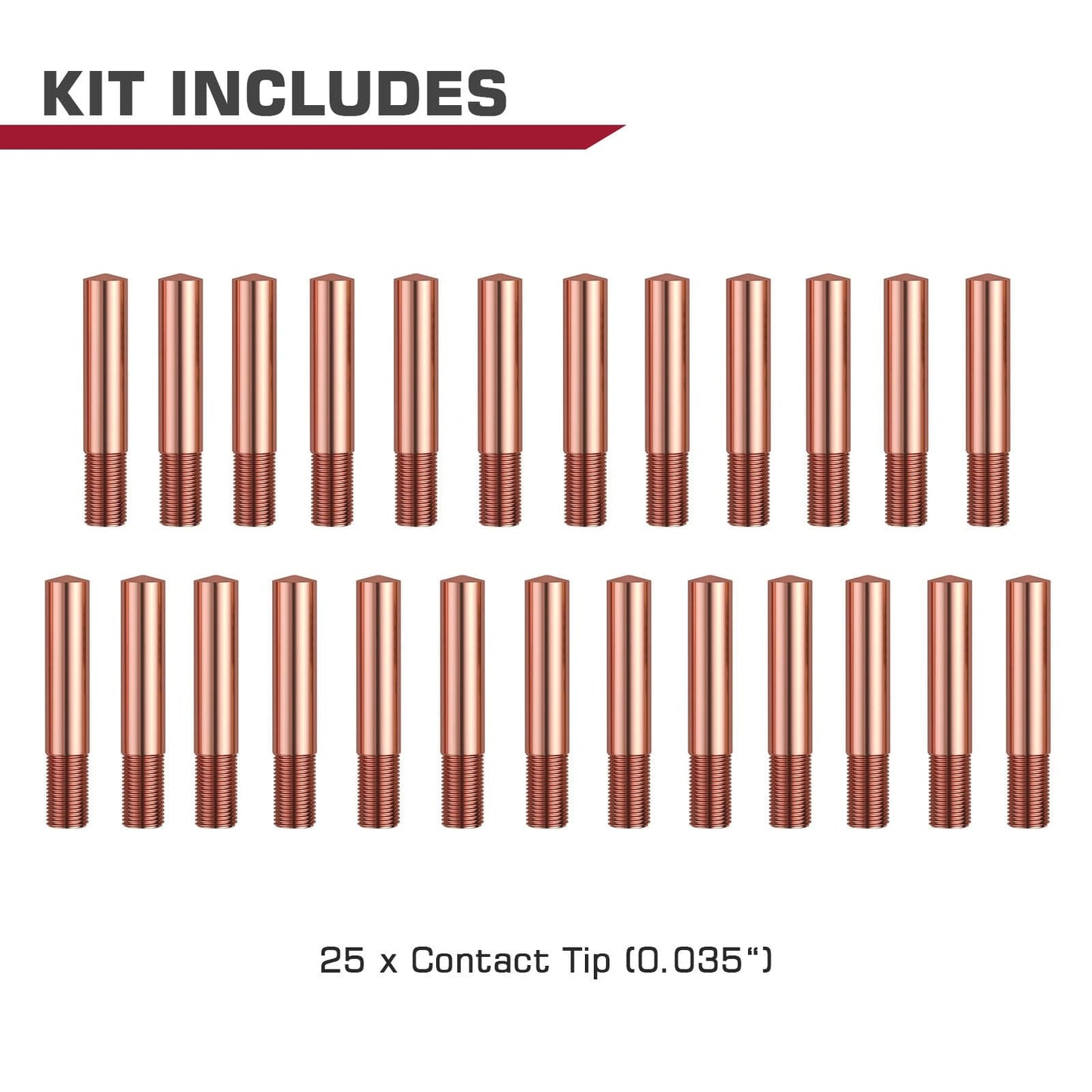 Lincoln MIG Welder Contact Tips Replacement 25 Piece Welding Contact Tip