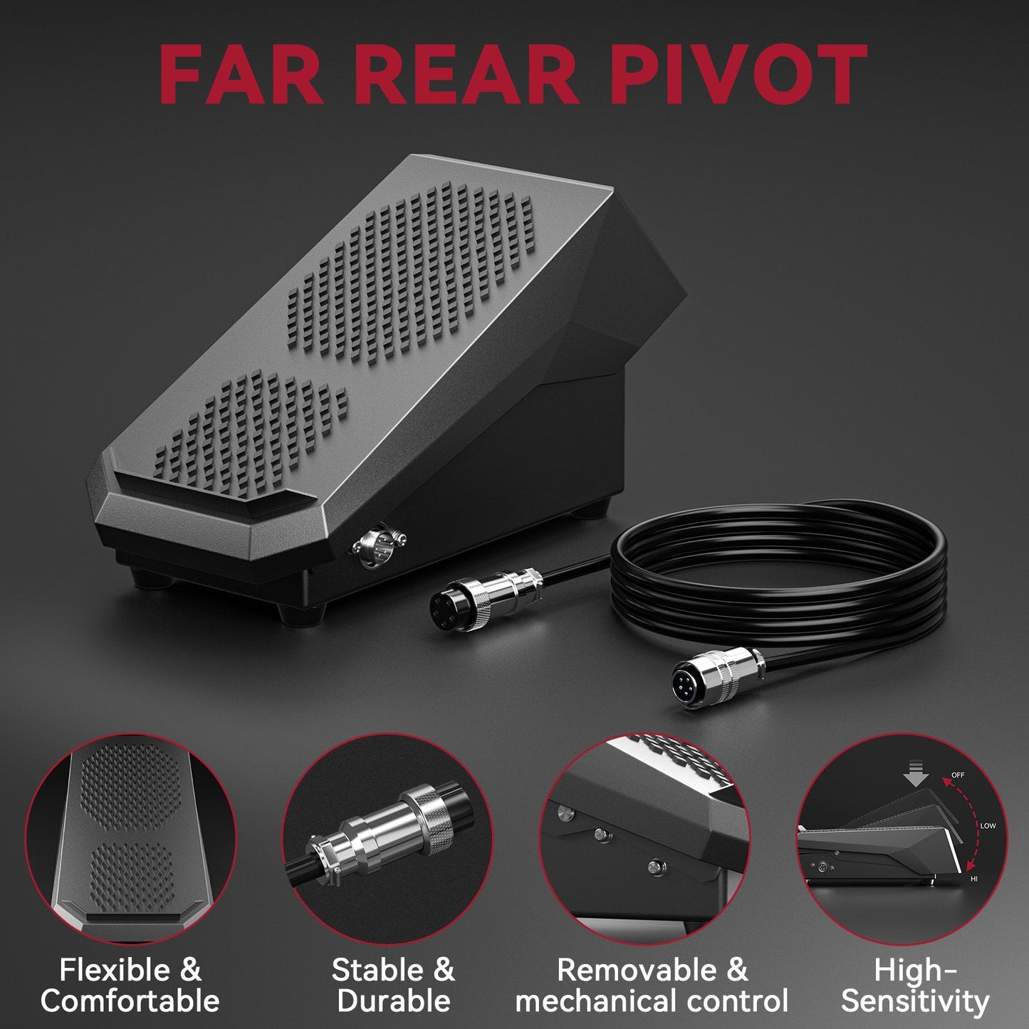 10 Ft Cable Remote Amp Control TIG Welder Foot Pedal